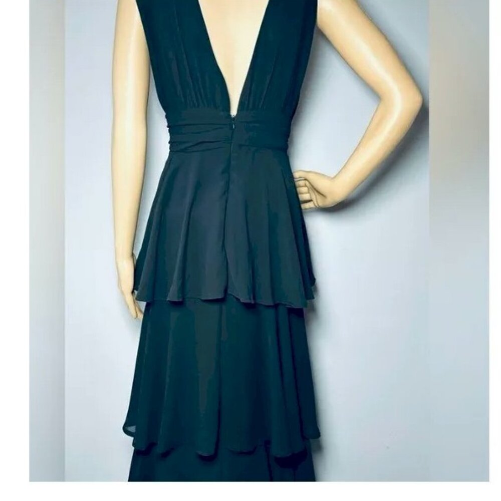 Lulu's Black Tiered Maxi Dress - Picture 4 of 11